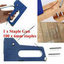 Mini Staple Nail Stapler Stapling Machine Kit with 100pcs 6mm Nails For Fur Z4B8