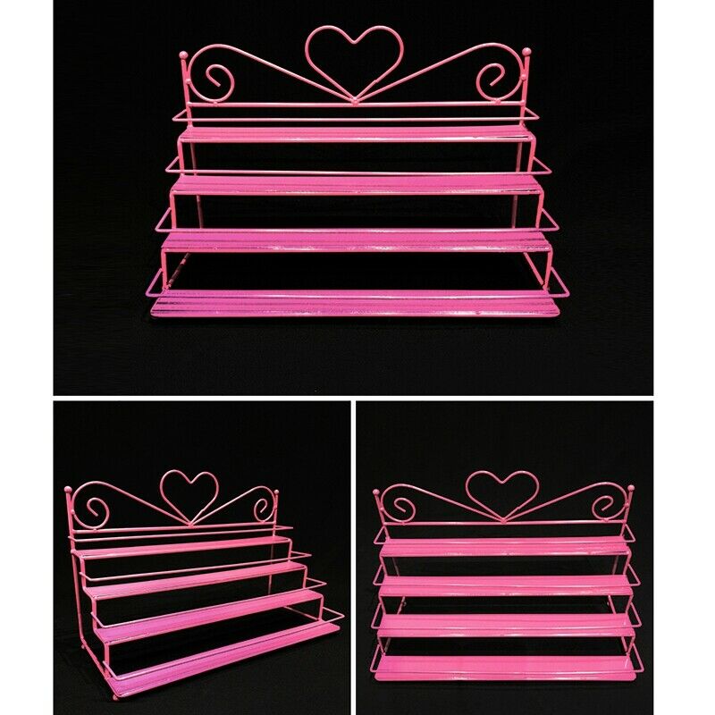 Metal Nail Polish Shelf Cosmetic Varnish Display Stand Holder Heart Design  N2D9