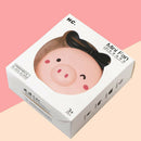 Pig Mini Makeup Mirror Cooling Fan LED Light Handheld General Purpose USB