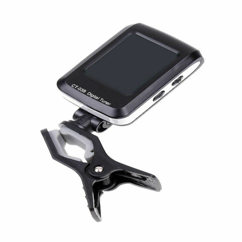 Clip-on Digital Electronic Chromatic Tuner Bass Ukulele Acoustic Guitar LCD FNJ