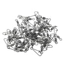 50pcs Stainless Steel Fishing Rolling Swivels with Hooked Snap Length 2.5cm