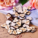 50x Wooden Love Hearts Wedding Charms Craft Scrapbook Card Embellishment 17*4mm
