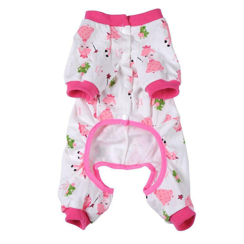 Dog Puppy Shirt Clothes Jumpsuit Pet Apparel Cat Pajamas Costume Pink S