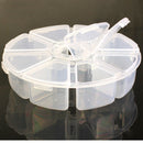 2Pcs Nail Art Rhinestones Beads Display Box Storage Case 8 Compartments