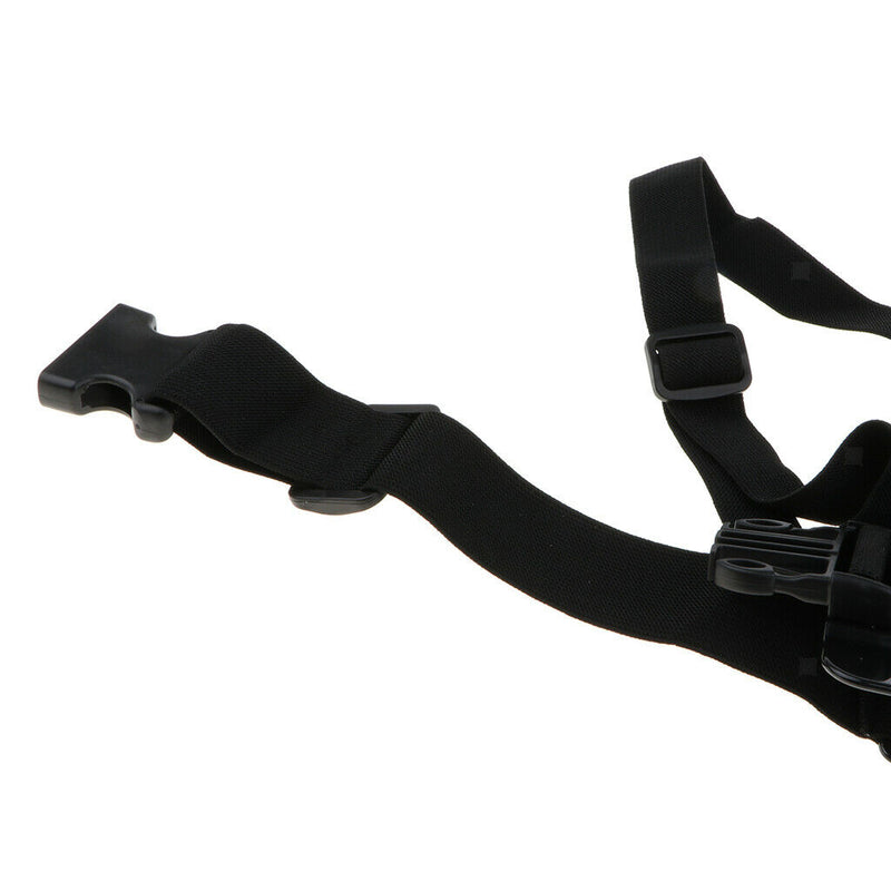 Chest Body Adjustable Harness Strap Outdoor Holder with Clip ABS for Black