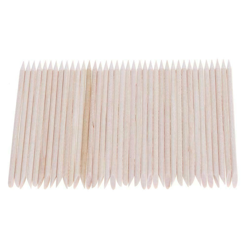 100pcs/Bag Nail Art Cuticle Pusher Remover Wood Clean Nail Manicure Sticks A