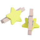 Star Pattern Card Photo Paper Spring Peg Mini Wooden Clip 20pcs Yellow Z8P6