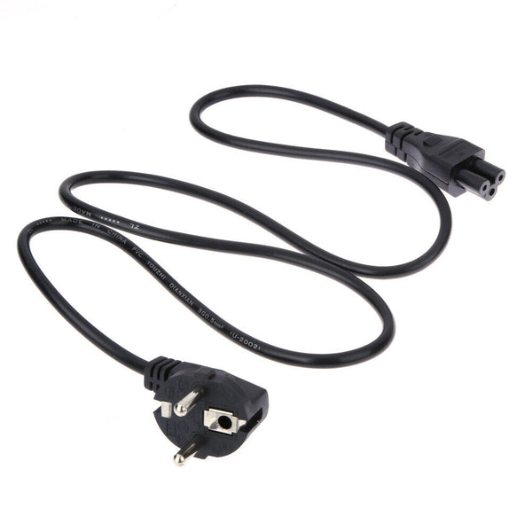 1M EU 3 Prong 2 Pin AC Laptop Power Cord Adapter Cable Black
