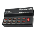 10 Ports USB Charging Station 5V Power Adapter Hub Desktop Charger