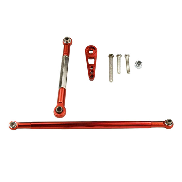 Metal Steering Servo Rod Linkage for 1/12 MN86K MN86KS RC Carwler Red