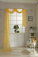 550*80cm Yellow Solid Voile Tab Top Curtain Scarf Drapes Valance Sheer Panel