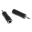 3.5mm 1/8" Male Mono to 6.35mm 1/4" Female Jack Audio Converter 5Pcs/set
