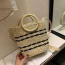 Fashion Round Straw Shoulder Bags Summer Style Women Rattan Crossbody Bags