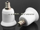2x E 12 Candelabra To E26 Medium Base LED Halogen Light Bulb Lamp Adapter Socke