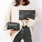 5pcs/set Leather Women Shoulder Bag Pure Color Large Handbag Clutch Card Holder