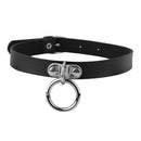 Chic Collar Punk Goth Charm O-Ring Choker Belt Necklace PU Leather Neck Ring