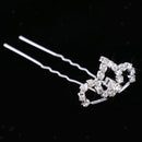 5pcs Wedding Party Delicate Mini Tiara Crystal Crown U-Shaped Hairpins