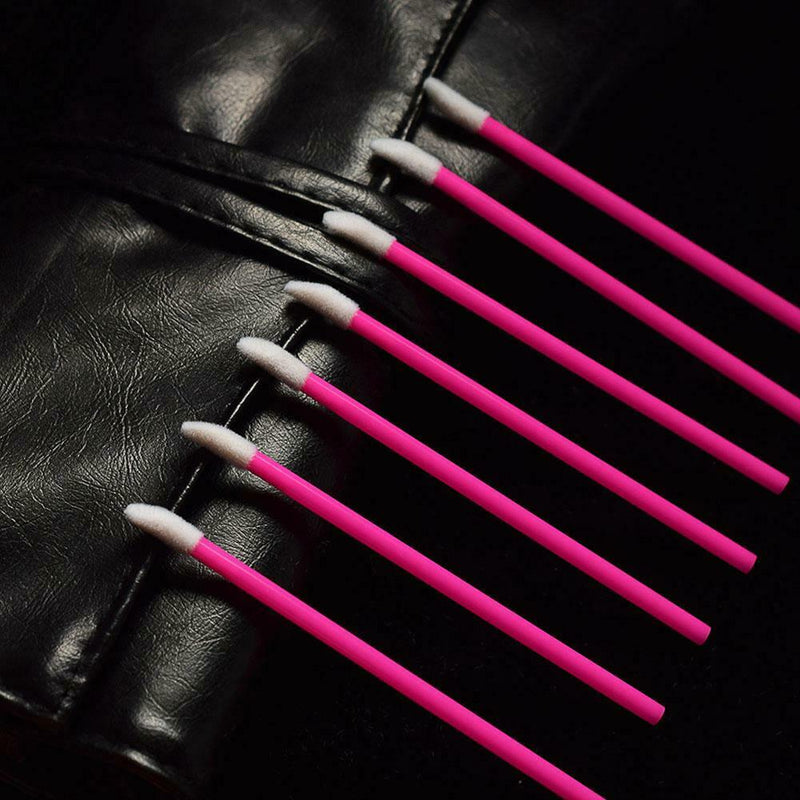 50pcs Disposable Makeup Lip Brush Lipstick Gloss Wand Applicator (Rose Red)
