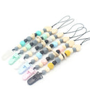 Baby Pacifier Clip Chain Silicone And Wood Pacifier Clip Wooden Bead Dummy