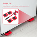 5pcs Furniture Mover Set Home Transport Heavy Objects Moving Lifter (Red)