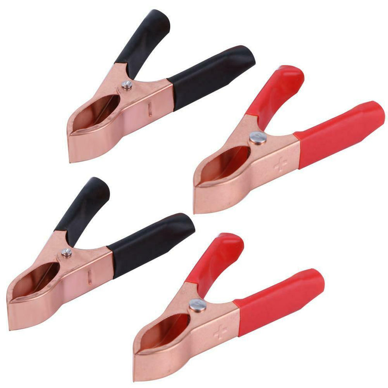 2Red+2Black 30A 72mm Copper Coated Car Battery Test Clips Alligator Clamps A