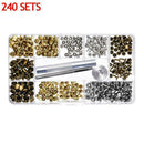 240x/Set Snap Fastener Kit Rivets Double Cap Fixing For Leather Coat Jacket U2T0