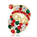 Christmas Brooches Santa Claus Crystal Pin Badges Jacket Backpack Decor Jewelry