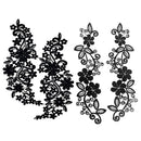 2 Pairs Lace Embroidered Floral Neckline Collar Trim Clothes Sewing Applique