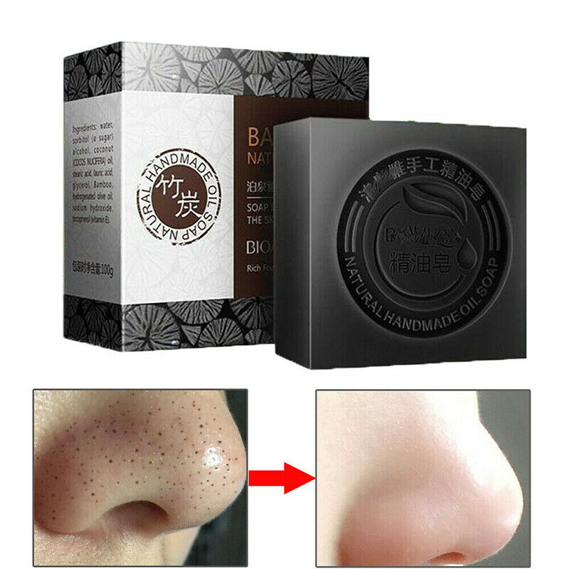 Black Bamboo Charcoal Soap Treatment Skin Care Face Body Clear Whitening S Gw