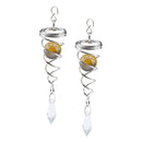 2 Pieces Crystal Spiral  Wind Spinner for Indoor or Outdoor Use Amber