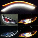 2X 60cm LED Switchback Headlight Sequential DRL Light Strip Tube White Yellow BX