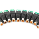 10 RCA Female Plug Cable End Screw Terminal Connector Adaptor for CCTV Audio