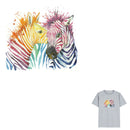 Color Zebra Iron On Patches Washable Heat Transfer Stickers Clothes AppliqueME