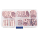 150Pcs 8 Sizes Copper Metric Sealing Washers Assortment Set Y4M1