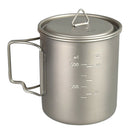 Titanium Camping Cup Pot 750ml Durable Ultra Lightweight (Ti) Tea Mug with