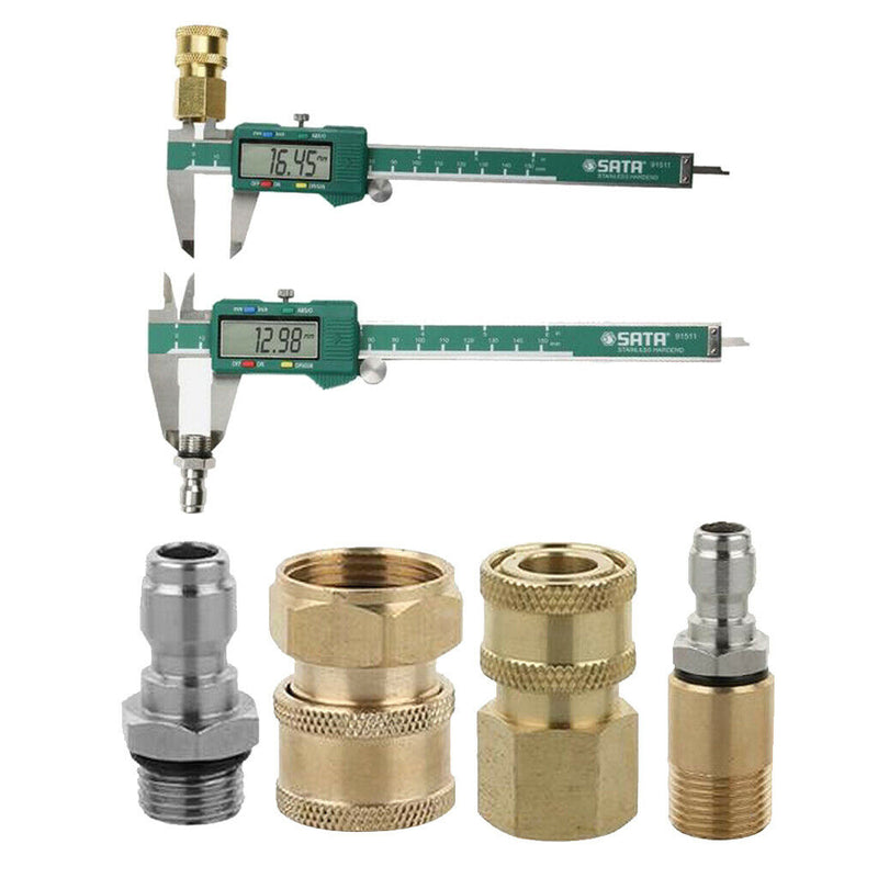 4-Piece Garden Hose Quick Connect Fittings 1/4 inch G/ M22x1.5mm/ M18x1.5mm,