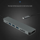 7 In 1 USB-C Docking Station Hub Type-C 4K HDMI PD Charging Dual USB Adapter