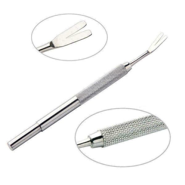 Floh-Haustier-Entferner-Zecken-Abbau-Werkzeug-Edelstahl-Doppelkopf Gabel-Pi R4A0