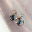 Fashion Enamel Cat Star Drop Dangle Statement Earrings Women Jewelry Accessor-OZ