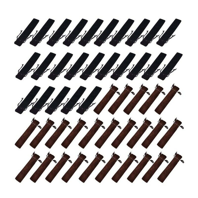 50 Pcs flannel Pen Pouch Sleeve Holder Single Pen Bag Case Pencil Bag,Black Q2R4