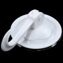 Household Wardrobe White Plastic 7cm Dia Suction Cup Single Hook Wall Hange