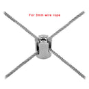 2 Pack 316 Stainless Steel 90 Degree Cross Clip 3mm Wire Rope Fitting Hardware -