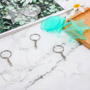 24Pcs Transparent Acrylic Keychain Blank with Disc & Key Ring Tassels Crafts Set