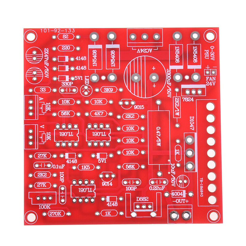 Red 0-30V 2mA-3A Continuously Adjustable DC Regulated Power Supply DIY KitE Kw