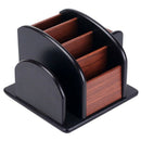 6-Compartment Wood Rotating Remote Caddy Desktop Office Supply Organizer Ho