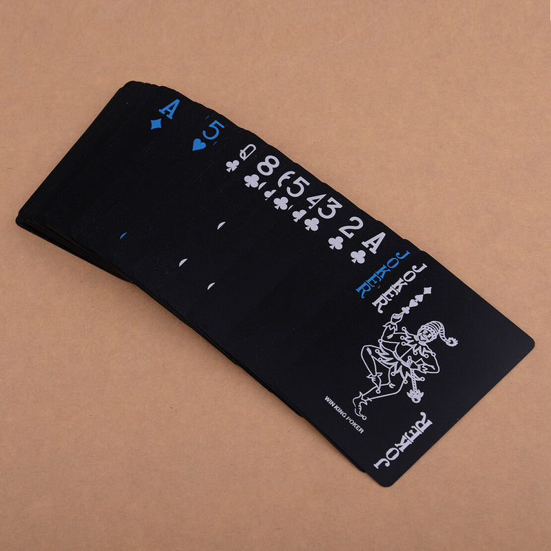 Quality Black PVC Poker Magic Playing Cards Travel Table Game Plastic Waterproof