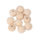 10Pcs Baby Grinding Beads Teether Chewing Natural Wood DIY Crafts Round Thread