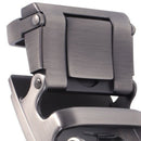 Men's Solid Buckle Automatic Ratchet Leather Belt Buckle With 2 bar stripes
