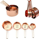 Copper Stainless Steel Measuring Cups and Spoons Set 8 of SH O6F8