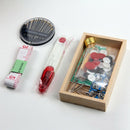 Wooden Sewing Box with Sewing Kit Accessories Hand Beginner Small Sewing St M5H1
